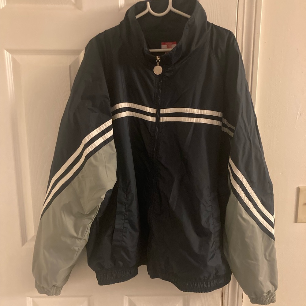 Windbreaker Retro Style Navy / Grey NWOT